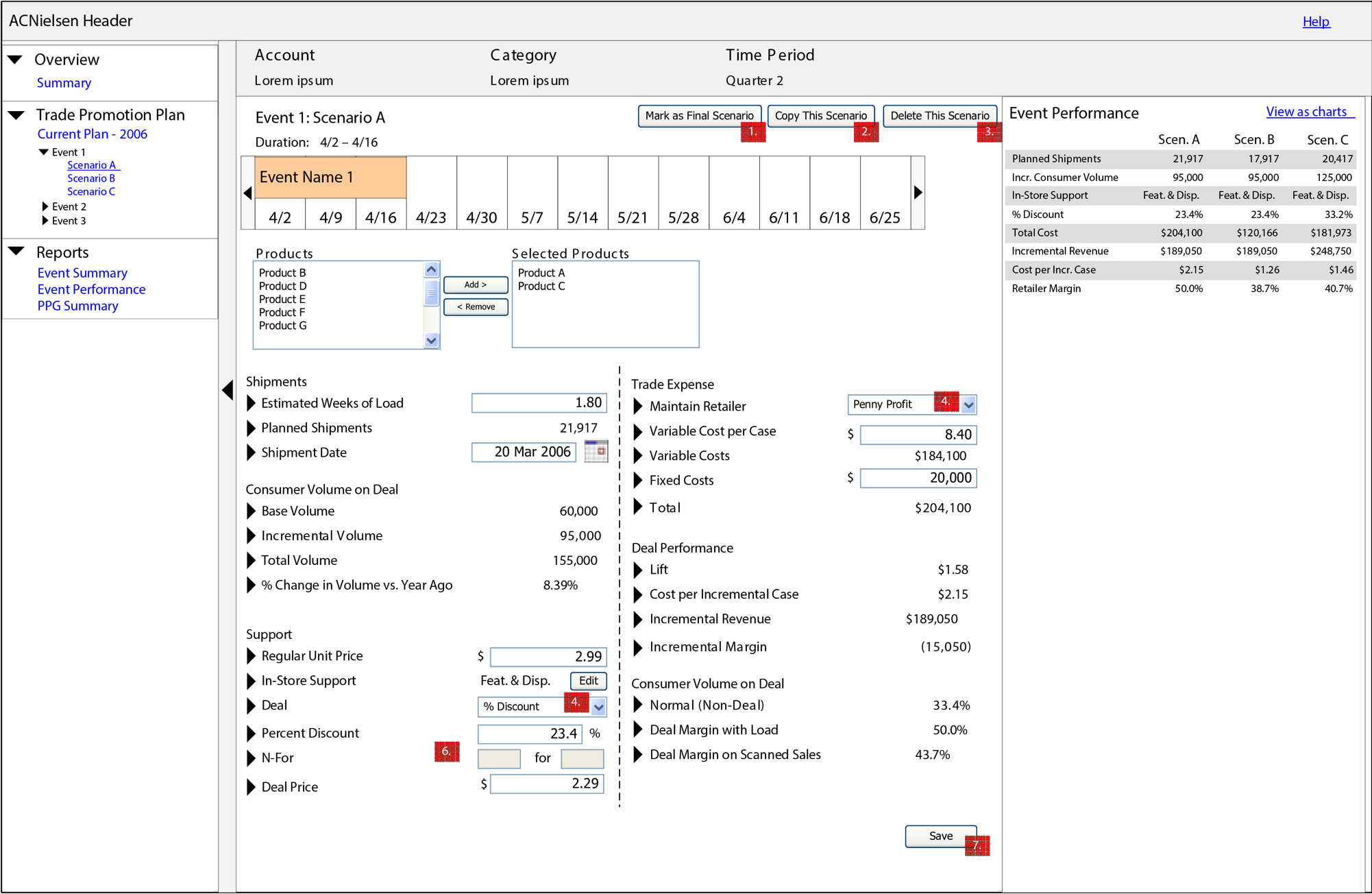 Wireframe for an app in the Nielsen suite.