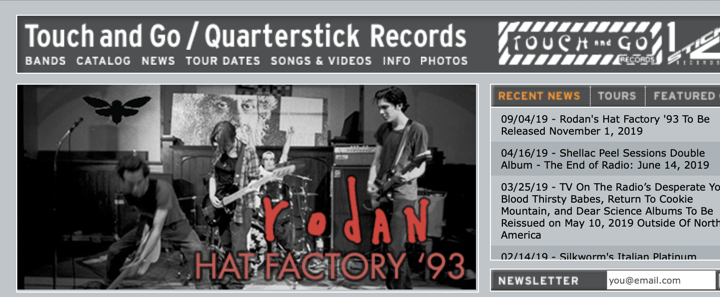 Touch and Go Records website screenshot