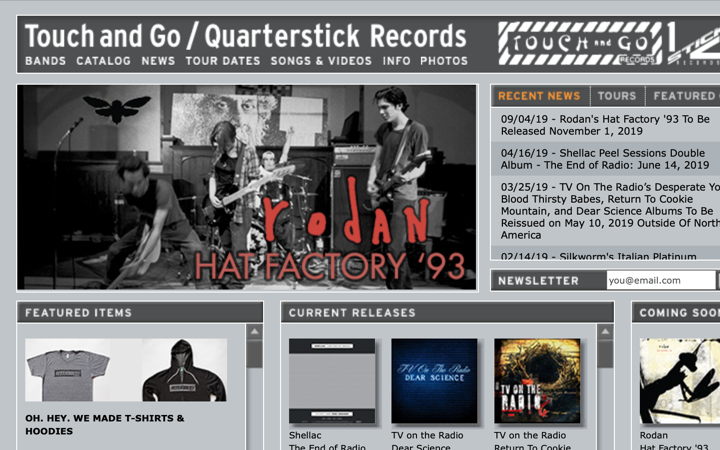 Touch and Go Records Website Poster Image