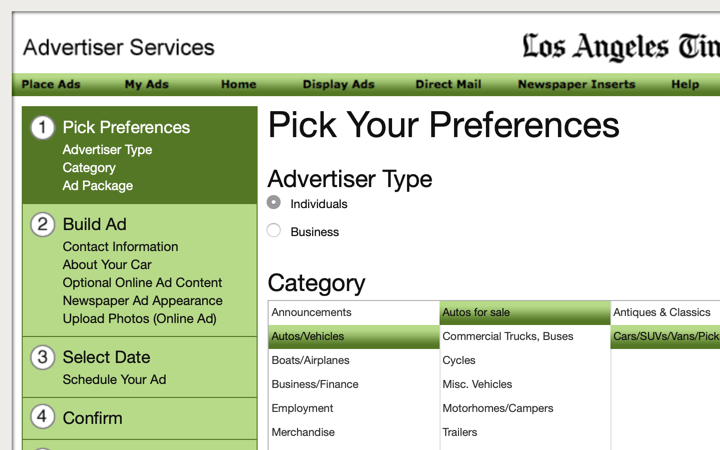 Tribune Technology Online Classifieds Entry Prototype Poster Image